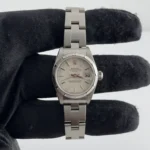 Rolex Oyster Perpetual Date Silver Tapestry Dial on Oyster Ref 79190 with Card Old Green  2010