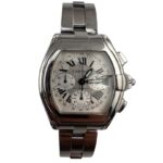 Cartier Roadster XL Silver Roman Dial Ref 2618 with Papers  2003