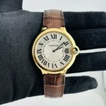 Cartier Ballon Bleu Silver Dial on Leather Ref 3376 with Papers