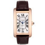 Cartier Tank Americaine XL Silver Roman Dial on Leather Ref 2927 with Papers  2009