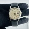 Rolex Datejust  Silver Stick Dial on Am Leather Ref 1601