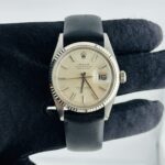Rolex Datejust  Silver Stick Dial on Am Leather Ref 1601
