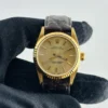 Rolex Oyster Perpetual Champagne Stick Dial on Am Leather Ref 67518 - Image 2