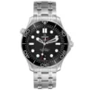 Omega Seamaster Diver 300M Co-Axial Master Chronometer Black Dial With Laser Engraved Waves Dial on Bracelet Ref 210.30.42.20.01.001 with Card
