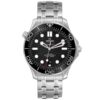Omega Seamaster Diver 300M Co-Axial Master Chronometer Black Dial With Laser Engraved Waves Dial on Bracelet Ref 210.30.42.20.01.001 with Card