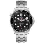 Omega Seamaster Diver 300M Co-Axial Master Chronometer Black Dial With Laser Engraved Waves Dial on Bracelet Ref 210.30.42.20.01.001 with Card
