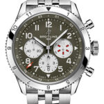Breitling Super AVI B04 Chronograph GMT Green Dial on Bracelet Ref AB04452A1L1A1 with Card  2026