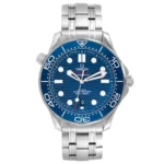 Omega Seamaster Diver 300M Co-Axial Master Chronometer Blue Dial on Bracelet Ref 210.30.42.20.03.001 with Card