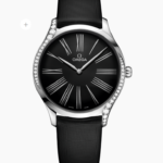 Omega De Ville Trésor Black  Dial on Fabric Strap Ref 428.17.39.60.01.001 with Card