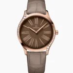 Omega De Ville Brown Dial on Leather Strap Ref 428.58.36.60.13.001 with Card