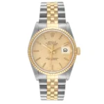 Rolex Datejust Champagne Linen Stick Dial on D Link Jubilee Ref 16233