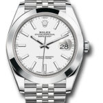 Rolex Datejust  White Index Dial on Jubilee Ref 126300 with New Style Card Green  2024