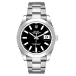 Rolex Datejust Black Stick Dial on Oyster Ref 116300 with Card Old Green  2014