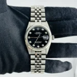 Rolex Datejust Am Black Diamond Dial on D Link Jubilee Ref 16014