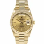 Rolex Day Date Gold Dial on President Ref 18238 with Papers  1989