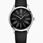 Omega De Ville Trésor Black  Dial on Fabric Strap Ref 428.17.39.60.01.001 with Card