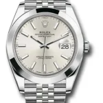 Rolex Datejust 41 White Index Dial on Jubilee Ref 126300 with New Style Card Green  2021