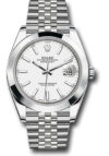 Rolex Datejust 41 White Index Dial on Jubilee Ref 126300 with New Style Card Green  2021