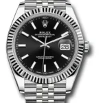 Rolex Datejust 41 Black Index Dial on Jubilee Ref 126334 with New Style Card White  2017