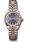 Rolex Datejust Lady Aubergine Diamond Dial on Jubilee Ref 279171 with New Style Card White  2017