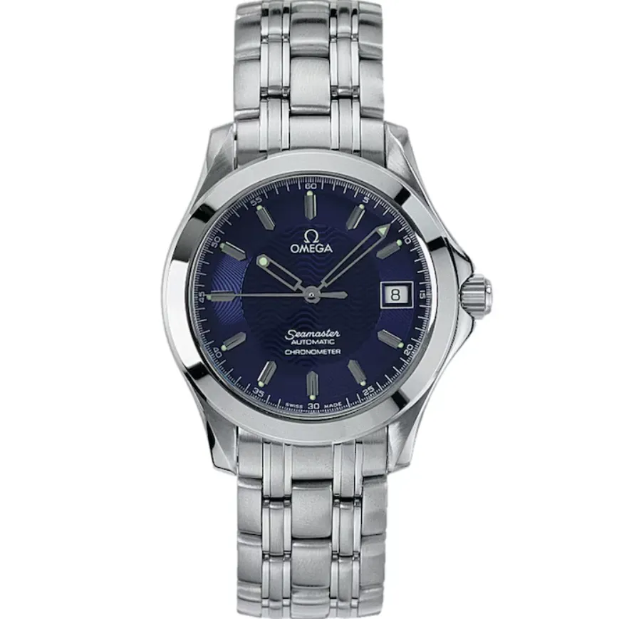 19206317_ce6hr5maj0frshczne2fnepm47ai.webp Omega Seamaster Blue Dial on 5 Row Links Ref 2501.81.00 - Image 1
