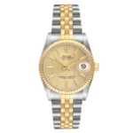 Rolex Datejust Champagne Tapestry  Dial on D Link Jubilee Ref 68273