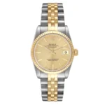 Rolex Datejust Champagne Stick Dial on D Link Jubilee Ref 68273 with Papers  1988