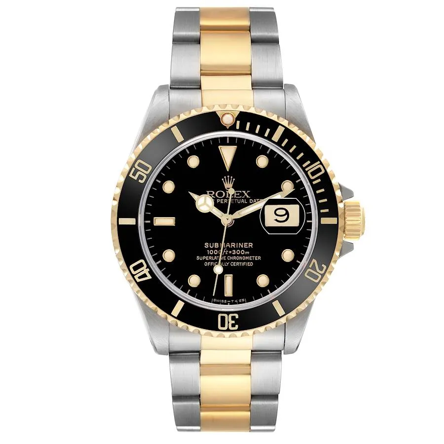 19227793_m9irvj72sv0lmoe2f352ulca7i76.webp Rolex Submariner Black Dial on Oyster Ref 16613 - Image 1