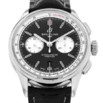 Breitling Premier B01 Chrono B&P Black Dial on Leather  Ref AB0118 with Card  2023