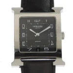 Hermes H Black Dial on Leather Ref HH2.810
