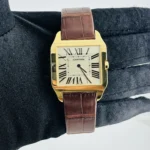 Cartier Santos Dumont Ivory Dial on Leather Strap Ref 2649/W2006851