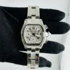 Cartier Roadster XL Chrono Silver Roman Numerals Dial on Stainless Steel Bracelet Ref 2618 - Image 2