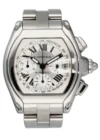 Cartier Roadster XL Chrono Silver Roman Numerals Dial on Stainless Steel Bracelet Ref 2618