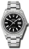 Rolex Datejust II Black Stick Dial on Oyster Ref 116334 with New Style Card White  2016