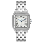 Cartier Panthere Jumbo White Roman Dial on Stainless Steel Bracelet Ref 1300