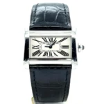 Cartier Tank Divan Silver Roman Dial on Leather  Ref 2599/W6300255