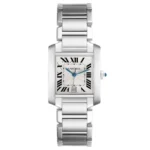 Cartier Tank Francaise Large White Roman Dial on Stainless Steel Bracelet Ref 2302