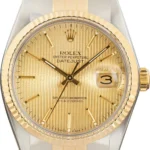 Rolex Datejust 36 Gold Tapestry Stick Dial on Jubilee Ref 16233 with Papers  2004