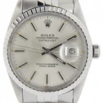 Rolex Datejust 36 Silver Stick Dial on Jubilee Ref 16220 with Papers  1996