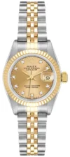 Rolex Datejust Lady Champagne Diamond Factory Dial on D Link Jubilee Ref 69173