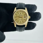 Rolex Day Date Champagne Stick Dial on Am Leather Ref 18038