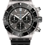 Breitling Super Chronomat B01 Anthracite Dial on Rubber Strap Ref EB0136251M1S1