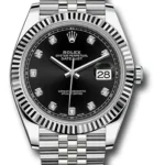 Rolex Datejust Black Diamond Dial on Jubilee Ref 126334 with New Style Card Green  2021