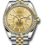 Rolex SkyDweller Champagne Dial on Jubilee Ref 326933 with New Style Card Green  2021