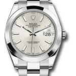 Rolex Datejust 41 Silver Index Dial on Oyster Ref 126300 with New Style Card Green  2023