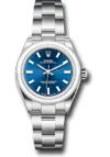 Rolex Oyster Perpetual 28 Med Blue Dial on Oyster Ref 276200 with New Style Card Green  2025