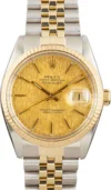 Rolex Datejust Champagne Linen Dial on D Link Jubilee Ref 16013