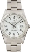 Rolex Oyster Perpetual Date White Roman Dial on Oyster Ref 15000