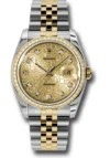 Rolex Datejust 36 Champagne Jubilee Diamond Dial on Jubilee Ref 116243