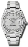 Rolex Datejust II Silver Diamond Dial on Oyster Ref 116334 with Card Old Green  2012